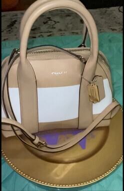 Coach Mini Bennett Satchel Colorblock Chalk Beige Crossgrain Leather SS26 EUC